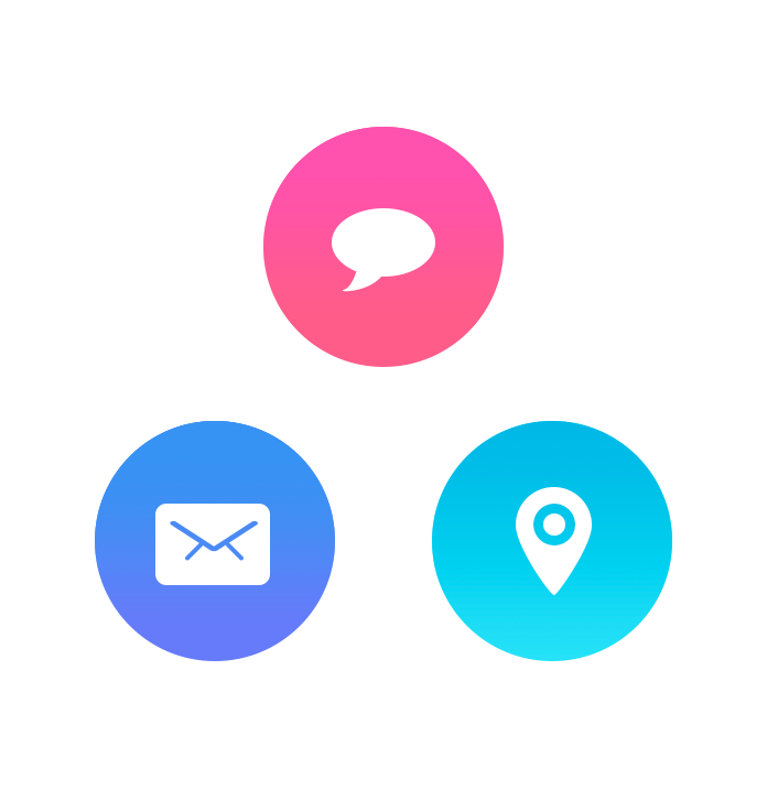 Message and location icons