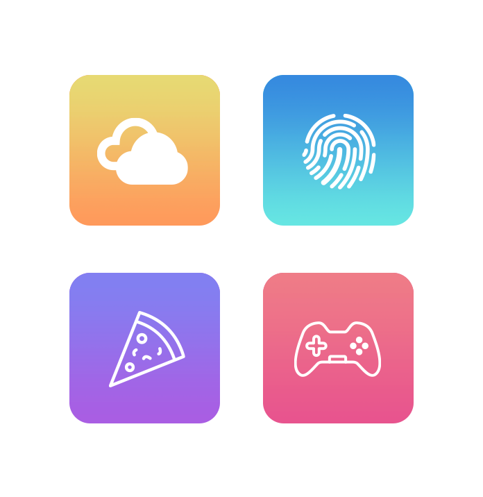 Colourful app icons representing diverse solutions